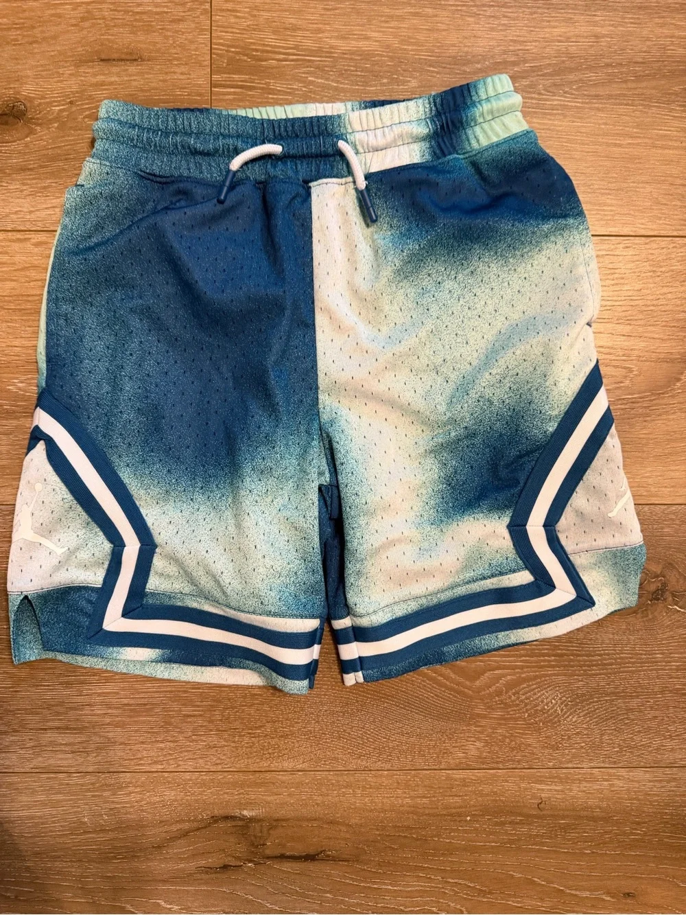 Jordan Blue/Teal Ombre Mesh Athletic Shorts with White Trim